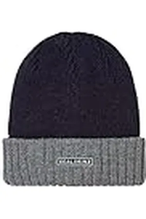 Sealskinz Bacton waterdichte beanie muts voor koud weer met omgeslagen boord, marineblauw/grijs, S/M