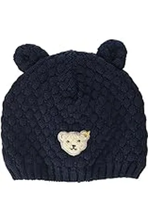 Steiff Baby Girls Classic Beanie-muts, marineblauw, 39