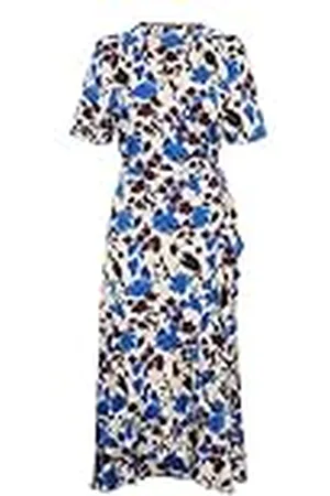 Soaked in Luxury Wikkeljurk voor dames, korte mouwen, midi, lang, V-hals, regular fit, , S