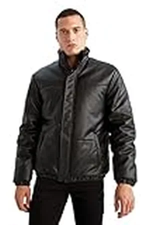 DeFacto Leren jas voor vrijetijdskleding - leren jas voor heren voor bovenkleding ( , XXL), , XXL