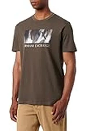 Armani Exchange Heren Classic Ax Box Logo with Camo Background Regular Fit Tee T-shirt, , M