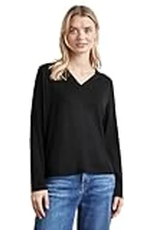 Street one Knit Look Jersey V-hals Shirt, , 40