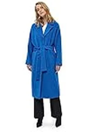 Minus Dames Gloria wollen jas met riem, Imperial Blue, 36