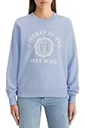 Scotch&Soda Dames Chest Artwork Regular Fit Sweatshirt, Shirting Blue., M