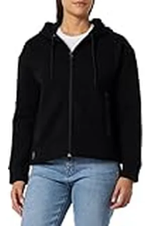 Blauer Open jas met capuchon voor dames, , 34