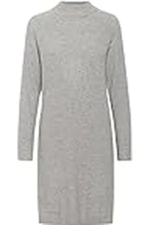 Kaffe Damesjurk Rib Knit Funnel Neck Above Knie Lengte Lange Mouwen, , L