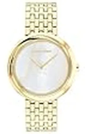 Calvin Klein Analoog kwartshorloge voor dames collectie Twisted Bezel met roestvrij stalen mesh of lederen armband, , armband