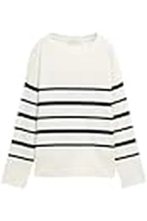 TOM TAILOR Dames 1045550 T-shirt met lange mouwen, 37543-gebroken wit blauw onregelmatige streep, M, , M
