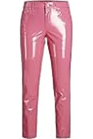 JACK & JONES JJXX JXBERLIN Slim HW Faux Leather Pants SN broek, Carmine Rose/Detail:Shiny, S