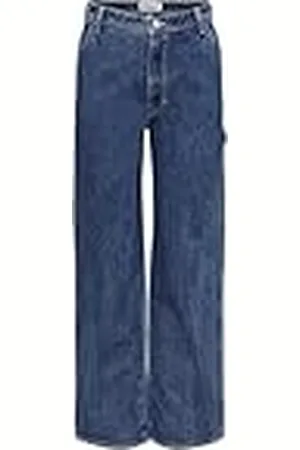 ONLY Dames straight-fit jeans ONLWEST hoge taille recht gesneden jeans, blauw , 28W / 30L