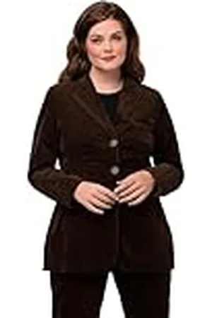 Ulla Popken Dames Landhaus Cord Blazer, , 42 grote maten
