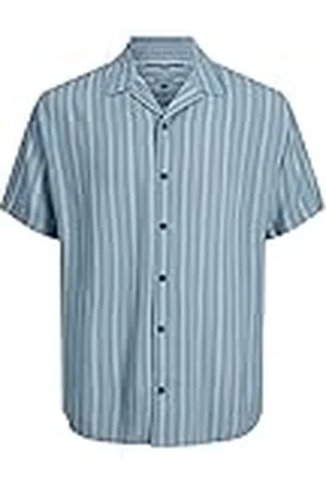 JACK & JONES Jcochain Reggie Stripe Resort Shirt Ss Shirt, , M