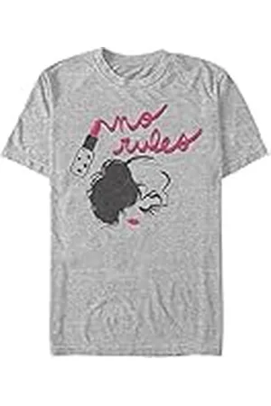 Disney Classics Unisex DNCA-NO Rules Organic Short Sleeve T-Shirt, Melange Grey, M, , M