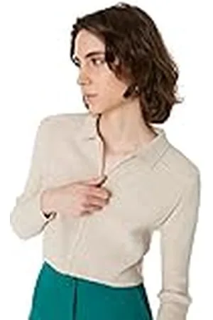 Trendyol Gebreide damesjas met crop rits cardigan sweater, S