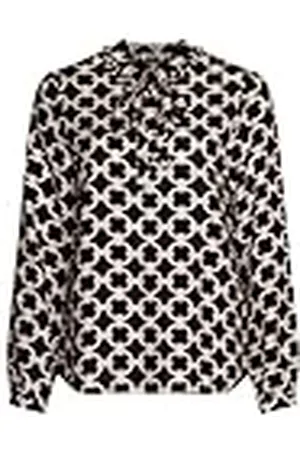 Seidensticker Damesblouse, modieuze blouse, regular fit, opstaande kraag met strik, lange mouwen, 100% viscose, , 38