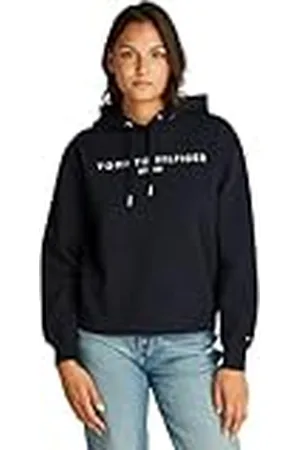 Tommy Hilfiger Dames MDRN REG CORP LOGO HOODIE WW0WW43598 Pullover Hoodie, Desert Sky, L, , L