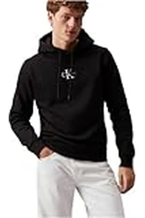 Calvin Klein Jeans Heren MONOLOGO HOODIE J30J325629, Pullover Hoodie, Zwart, XXL, , XXL