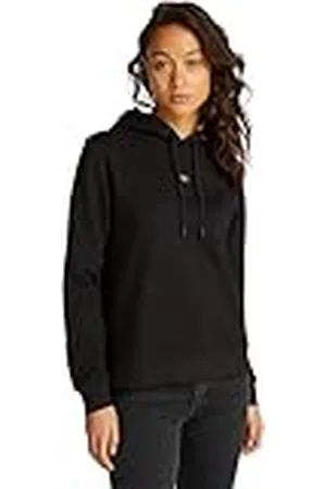 Calvin Klein Jeans Dames WOVEN LABEL REGULAR HOODIE J20J225085 Pullover Hoodie, Zwart (Ck Black), XXL, , XXL