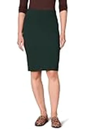 Amazon Ponte Pull-On Boven de knie getailleerde kokerrok, , XS