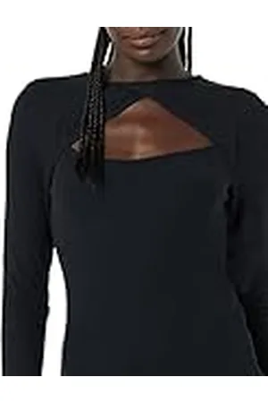 Amazon Dames Fine Rib Lange Mouw Uitsparing Bodysuit (voorheen Daily Ritual), , XX-Large
