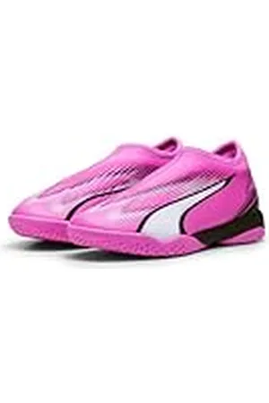 PUMA Ultra Match Ll It + Mid Jr voetbalschoen voor kinderen, uniseks, Poison Pink Wit Zwart, 38.5 EU