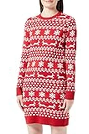 ONLY Bestseller A/S Onlxmas Snowflake Ls Dress Cs KNT gebreide jurk voor dames, , L