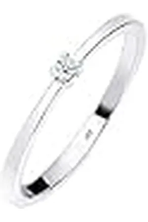 Elli Ring Dames Verlovingsring met Diamant (0,03 ct) in 925 Sterling Zilver