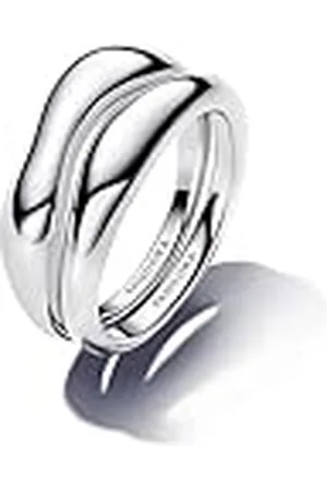 PANDORA Essence Organisch Geformte Stacking-Ringe aus Sterling Silber, Größe: 52, 193264C00-52