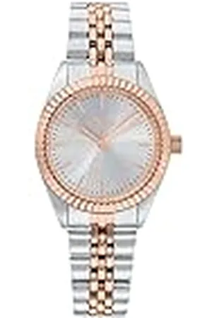 QS by s.Oliver Armbanduhr Damen Quarzuhr Analog, mit Edelstahl Armband, Bicolor, 3 bar Wasserdicht, Kommt in Uhren Geschenk Box, 2033525