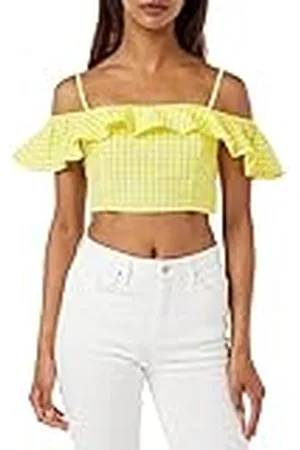 Benetton Top 5YCNDQ04K tanktop, geel met 912, XS dames, , XS