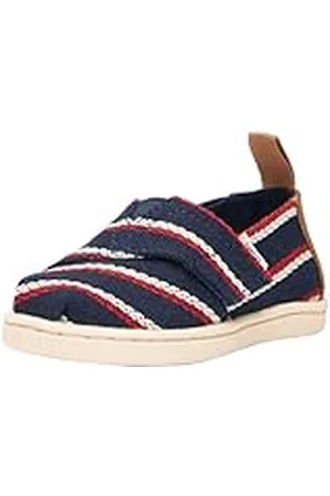 TOMS Klassieke Alpargata Loafer Flat, Navy Geweven Strepen, 4 UK Kind, , 4 UK Child