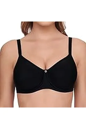Susa Damesbeha met beugel "Catania", spacer-beha met cups van zacht spacer-materiaal, voorgevormde beha met ideaal ademend vermogen en hoge stabiliteit, zwart, 90D