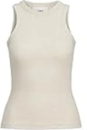 JACK & JONES Jxforest STR SL Rib Top JRS Noos Tanktop, Oatmeal/Details: mix, XS dames, Oatmeal/Details: mengen., XS