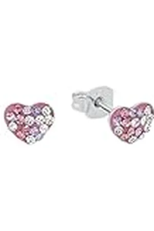 Prinzessin Lillifee Oorknopjes 925 sterling zilveren meisjes kinderoorbellen, met preciosa, 0,6 cm, paars, hart, geleverd in sieradengeschenkverpakking, 2013168