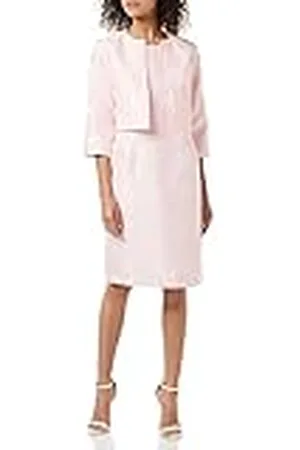 Gina Bacconi Jacquard schede jurk en bolero, , 22, , 48