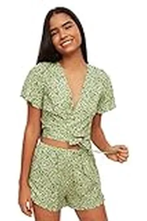 Trendyol Floral Pattern Woven Pyjama Set Dames, , 32