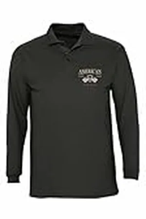 American College American College Poloshirt, lange mouwen, uniseks, kinderen, , 14 Jaar