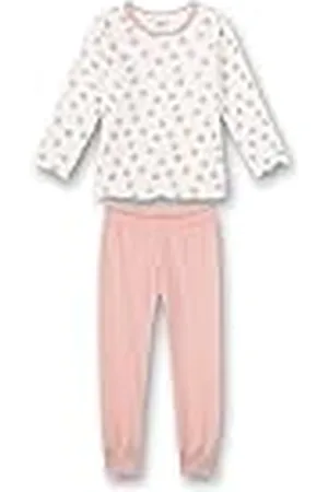 Sanetta Meisjespyjama lange witte stippen allover | Hoogwaardige en comfortabele katoenen pyjama voor meisjes pyjamaset voor meisjes, , 104