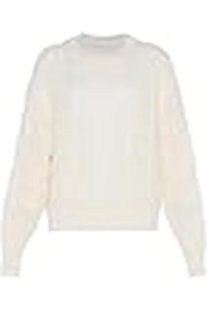 Faina Dames sparse naald hol vintage twisted bloem gebreide ronde hals trui maat M/L, , M