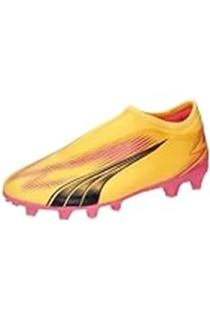 PUMA Ultra Match LL FG/AG JR Voetbalschoen, Zonnestroom Zwart-Zonsondergang Gloed, 10 UK, Sun Stream Black Sunset Glow