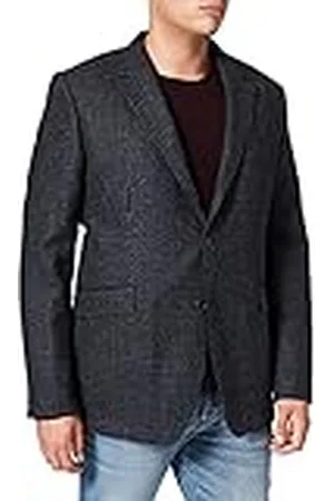 Hackett Heren SHETLAND GCHK Zipout Jacket, 5CYNAVY/Grijs, 50