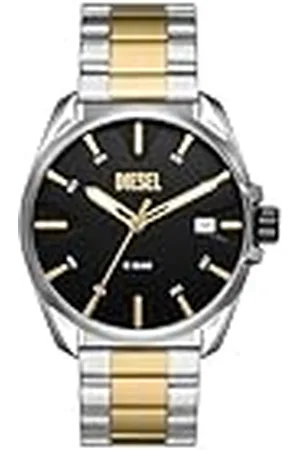 Diesel Reloj para hombre MS9 de de acero inoxidable en dos tonos con tres agujas y fecha, DZ2196
