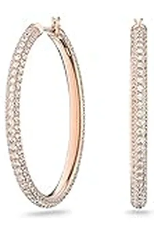Swarovski Stone Ringoorbellen, Pavé, Wit, Roségoudkleurige Toplaag