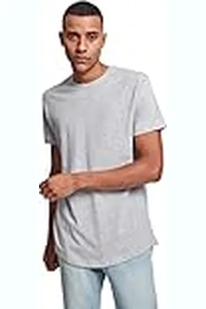 Urban classics Heren gevormd lange korte mouwen lang T-shirt, ronde hals, 100% jersey katoen, beschikbaar, maten: XS-5XL - - S