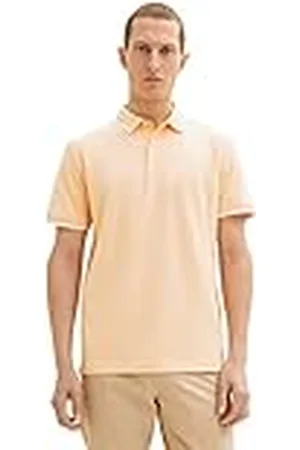 TOM TAILOR Heren 1035900 poloshirt, 31503-oranje vintage beige twotone, M, , M