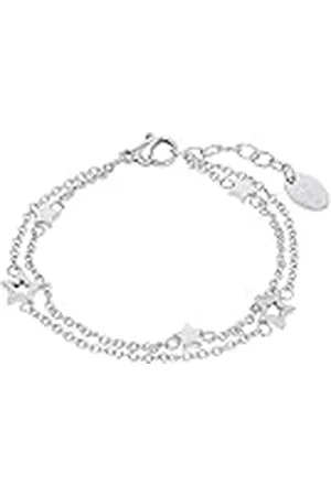 QS by s.Oliver Armband roestvrijstaal meisjesarmsieraden, 14+2 cm, zilver, ster, Wordt geleverd in geschenkverpakking, 2027453