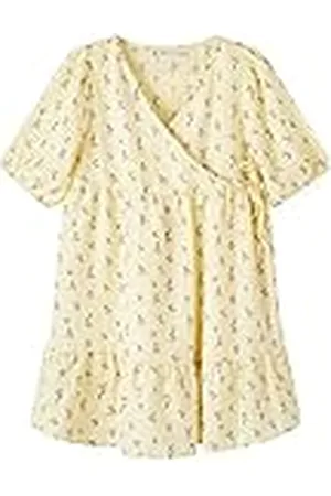 NAME IT Bestseller A/S NKFHINAGE SS WRAP jurk voor meisjes, dubbele crème, 146, , 146 cm