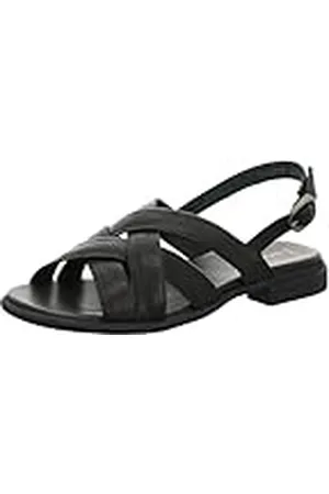 Think! Dames KAMAA_3-000777 chroomvrij gelooide duurzame riempjes sandalen, 000 zwart, 37 EU, , 37 EU