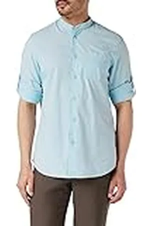 Benetton Shirt 5WNUQJ021, Celeste 9L3, M heren, , M
