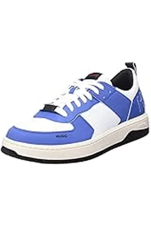 HUGO BOSS Kilian Tenn sneakers voor heren van verschillende materialen met logo op de hiel, , 45 EU